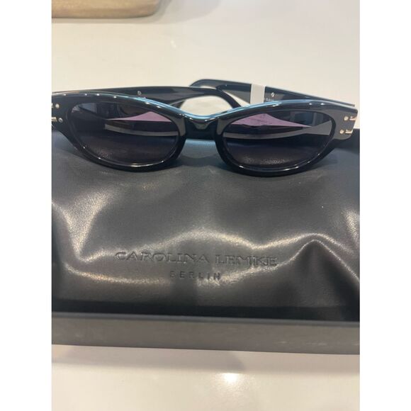 5.$359 Carolina Lemke Berlin Eyewear Baxa Black + Free Luxury Premium Case  NEW main image 8